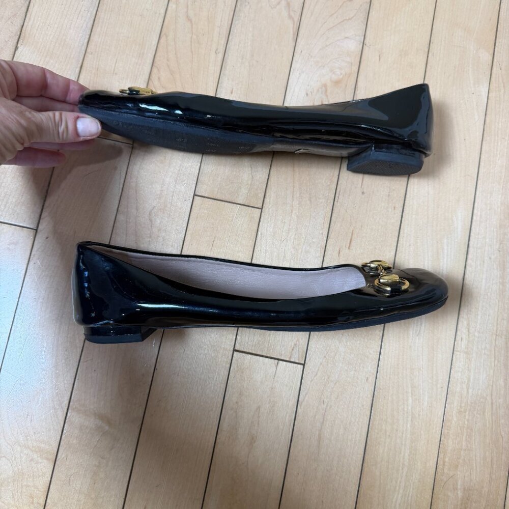 Authentic GUCCI black patent leather ballet flats with horsebit detail size 39 - Picture 7 of 11